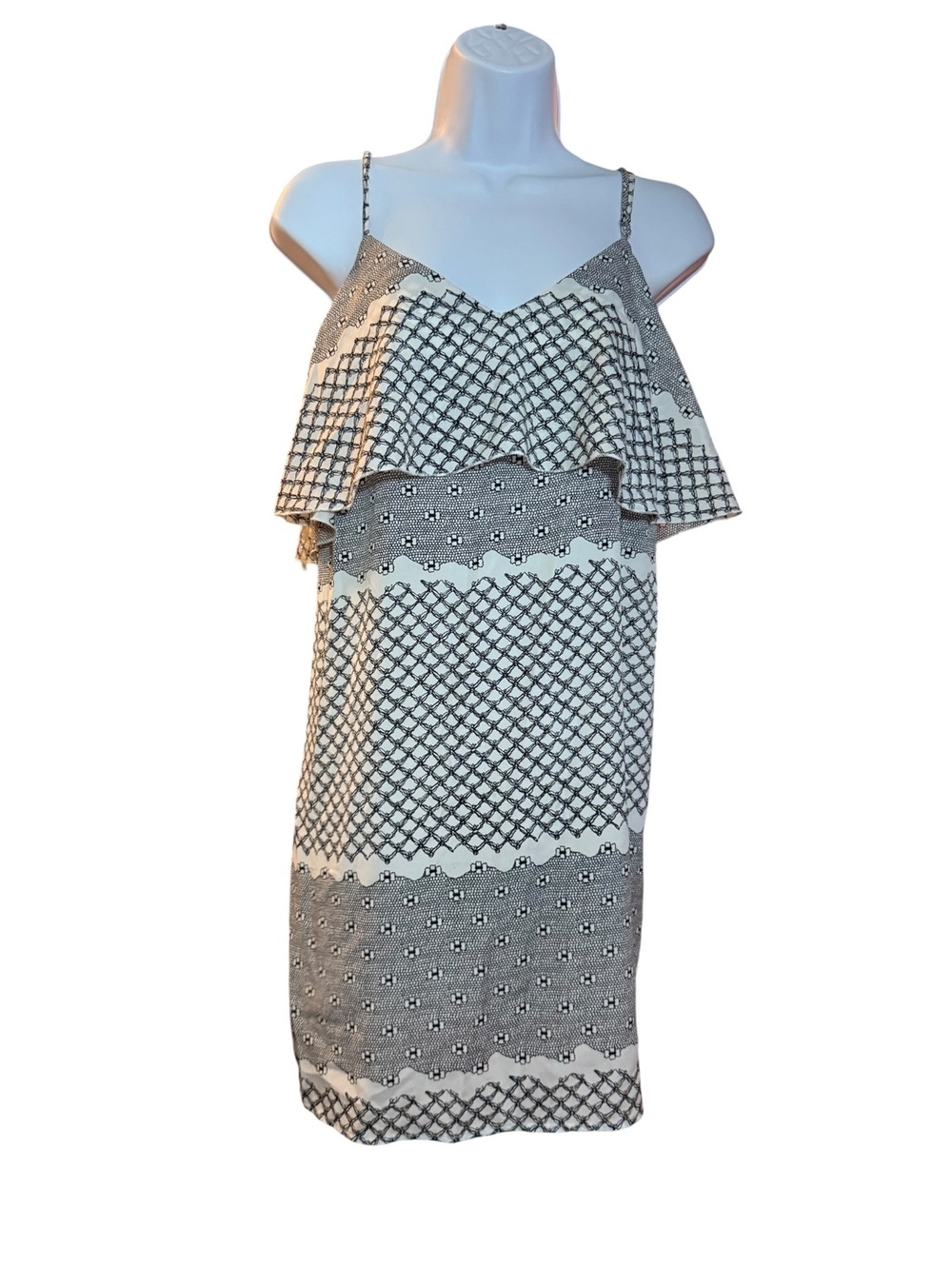 Peppermint Women's Black and White Patterned Spaghetti Strap